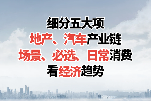 细分五大项：地产、汽车、场景消费、必选消费、日常消费，看经济趋势