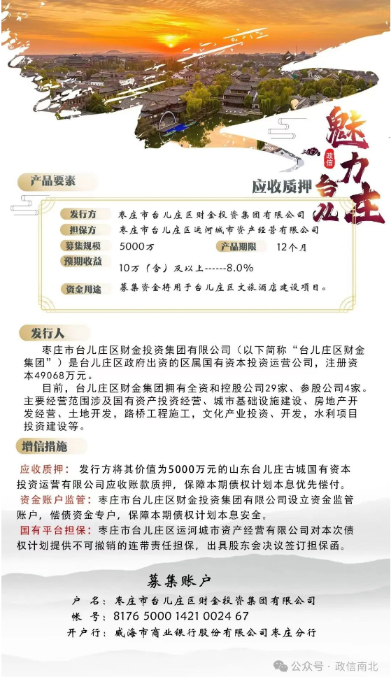 山东枣庄，台儿庄定融违约